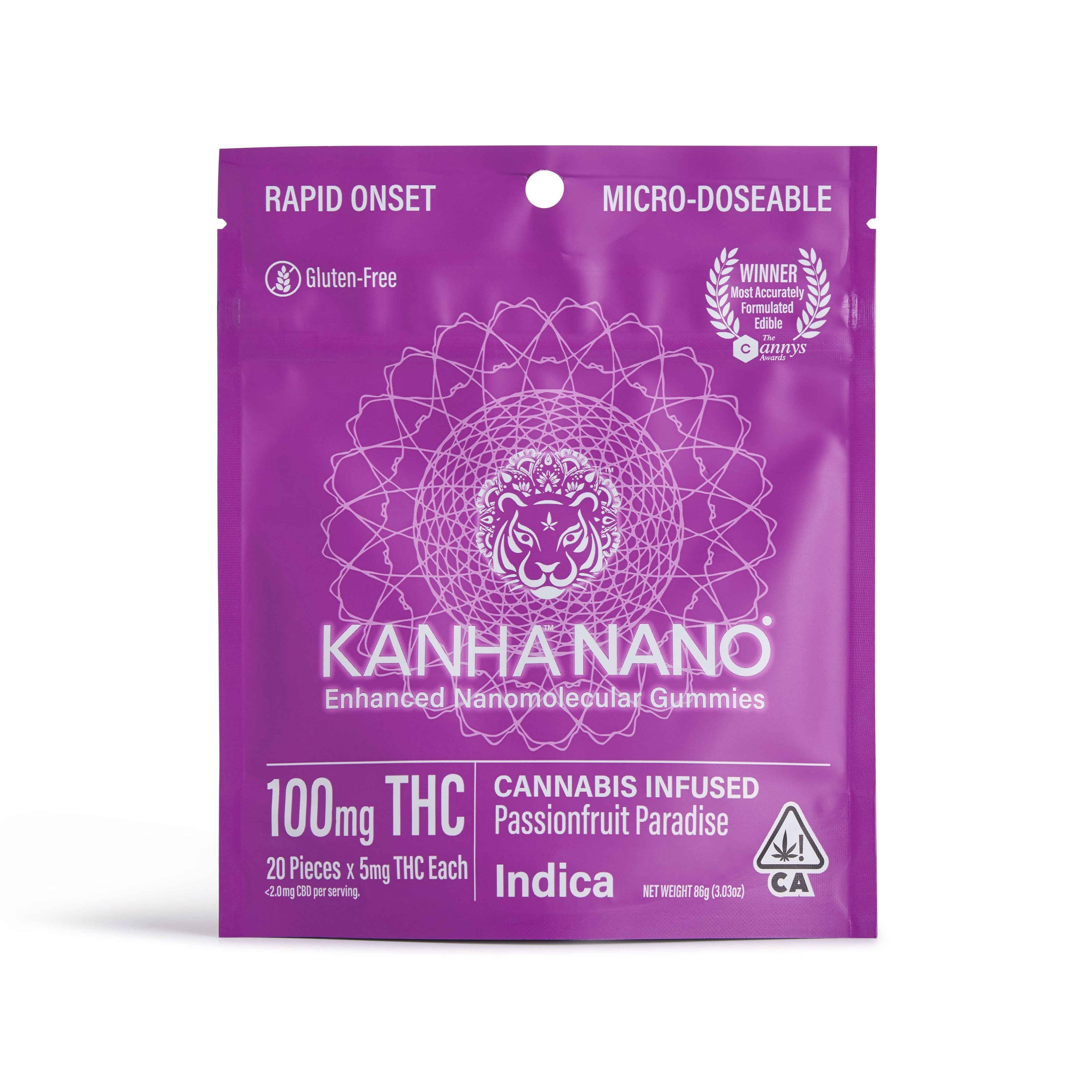 Kanha Gummies: Kanha NANO Passionfruit Paradise Indica - 100mg | Leafly